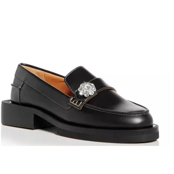 Ganni Shoes - Ganni Embellished Moc Toe Loafers